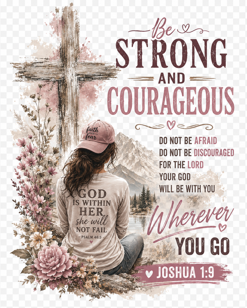 Be Strong and Courageous – Women's Joshua 1:9 Graphic Tee