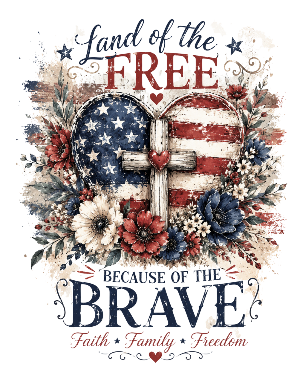 Land of the Free Because of the Brave Tee