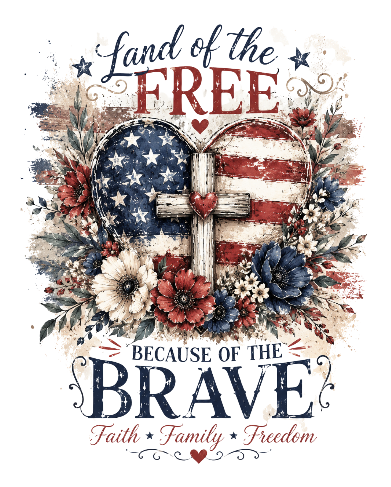 Land of the Free Because of the Brave Tee