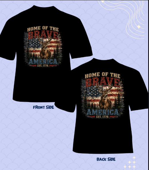 Home of the Brave America Est. 1776 Tee