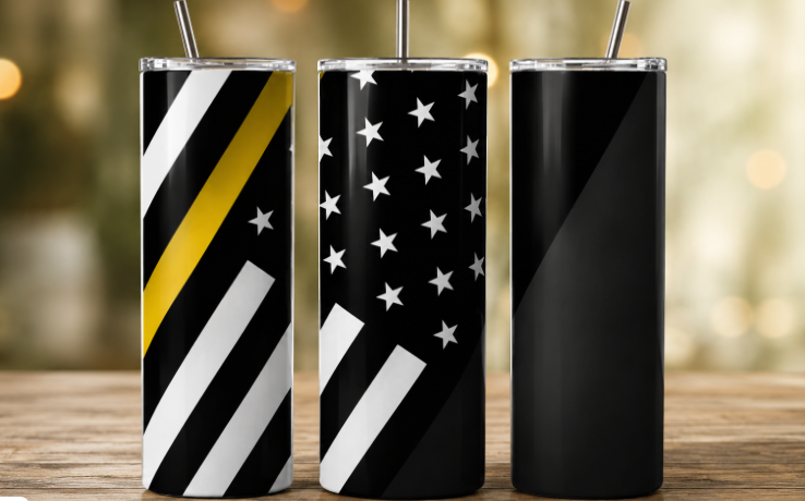 Thin Gold Line American Flag Skinny Tumbler