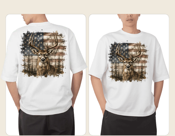 American Flag Whitetail Buck T-Shirt